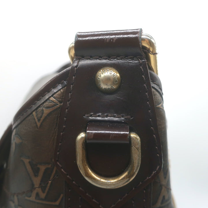 Louis Vuitton Sergeant GM Hobo Bag Bronze Monogram Embossed Leather