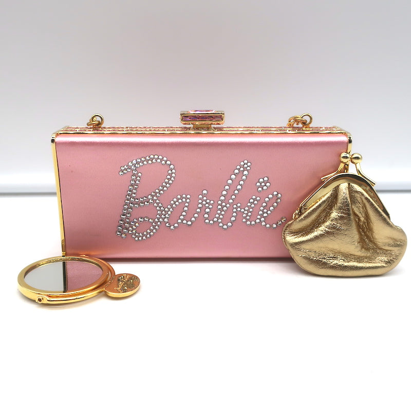 Judith Leiber x Barbie Crystal-Embellished Minaudiere Mini Clutch Bag Pink