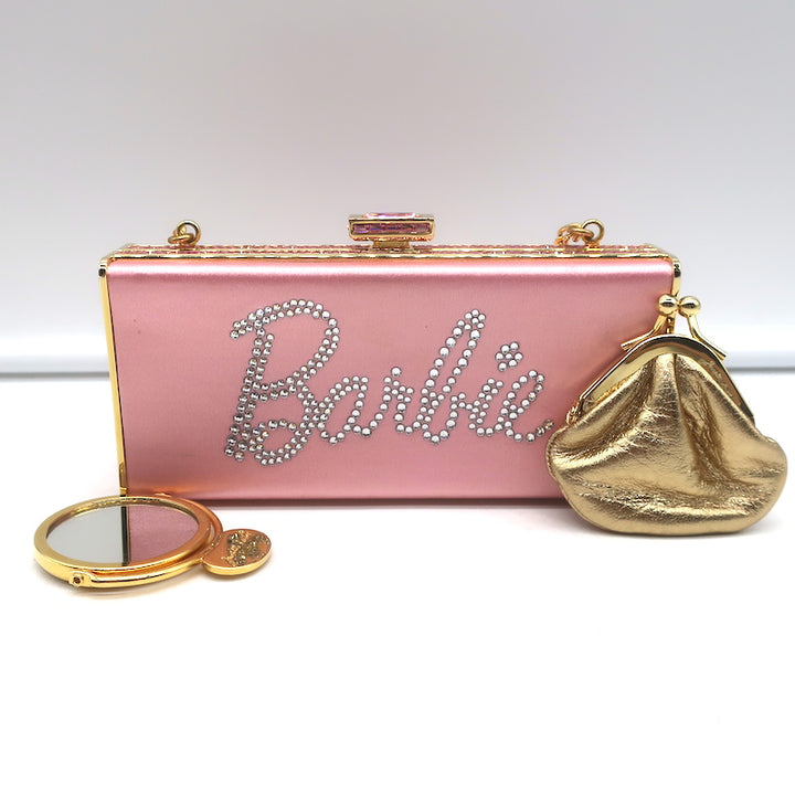 Judith Leiber x Barbie Crystal-Embellished Minaudiere Mini Clutch Bag Pink