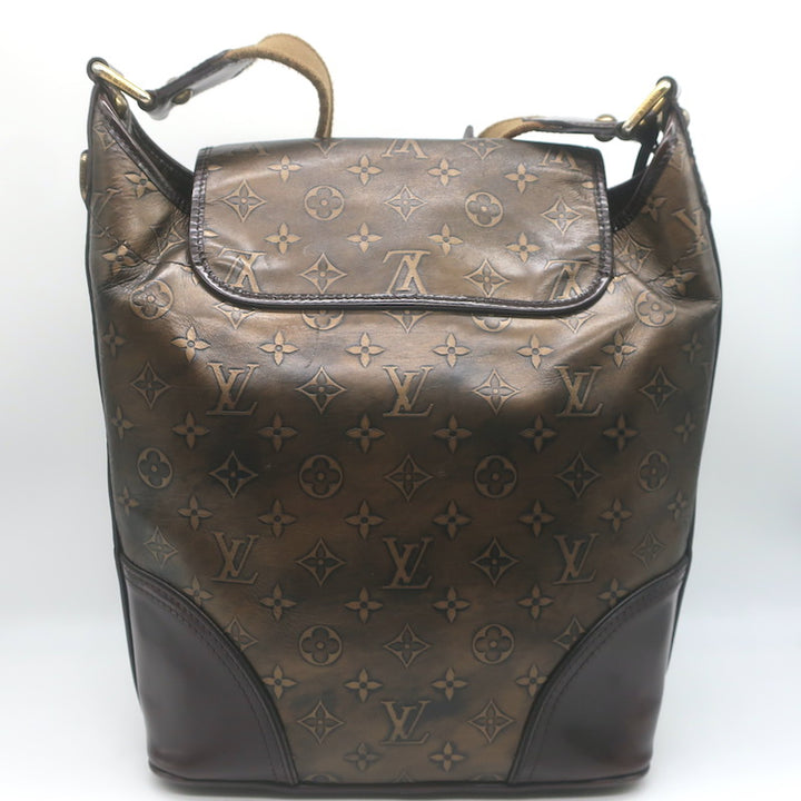 Louis Vuitton Sergeant GM Hobo Bag Bronze Monogram Embossed Leather