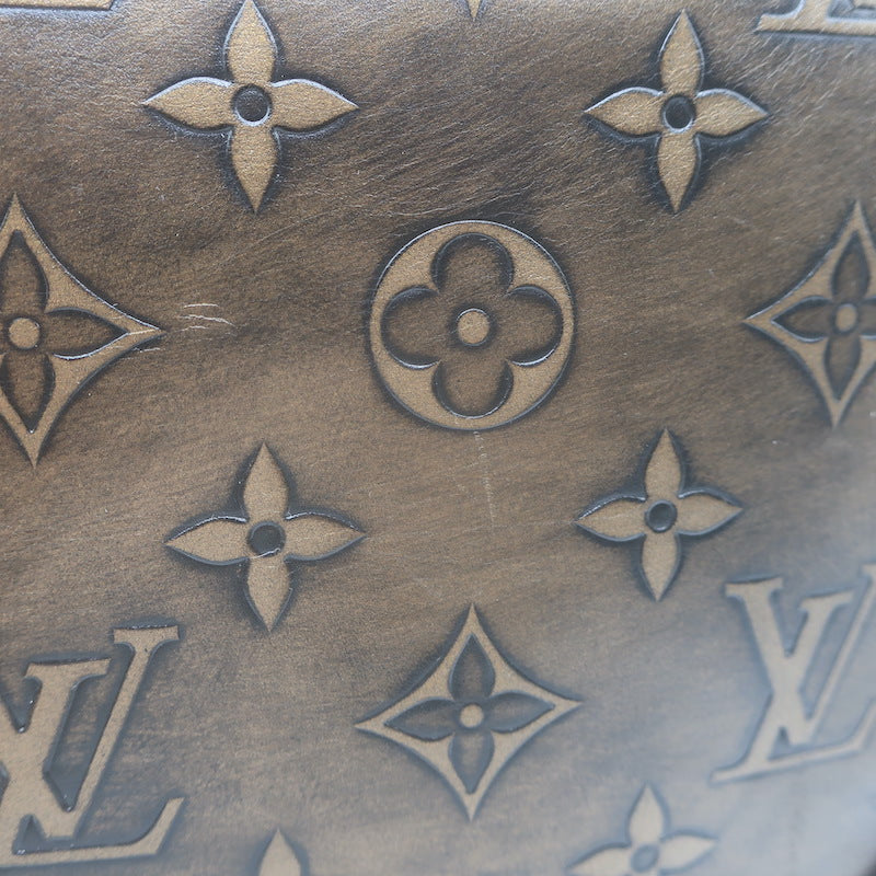 Louis Vuitton Sergeant GM Hobo Bag Bronze Monogram Embossed Leather