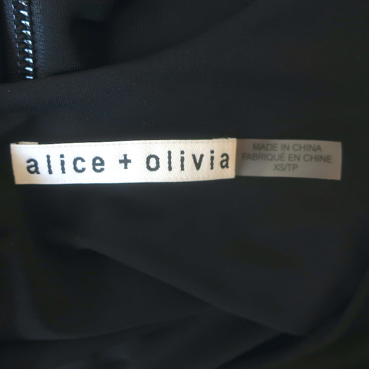 Alice + Olivia Jillianne Organza Puff Sleeve Bodysuit Black Size Extra Small