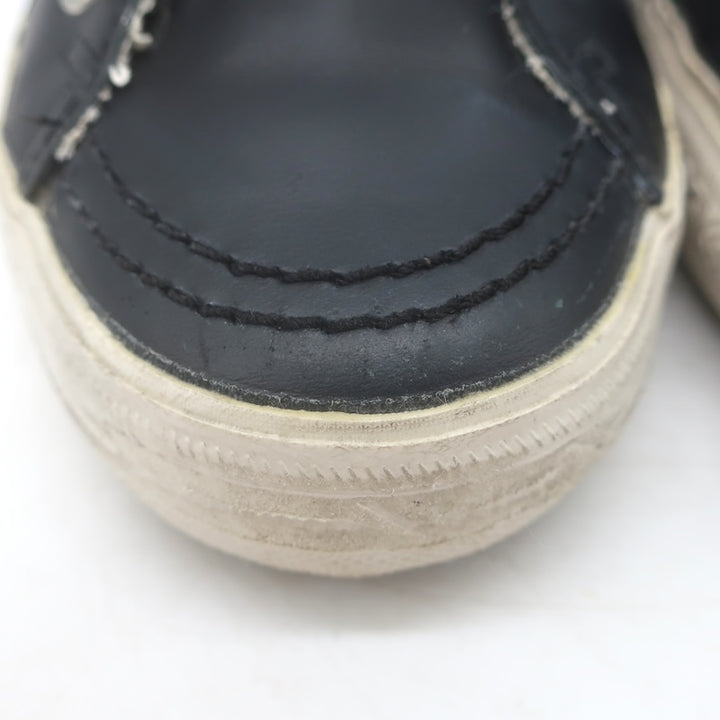 Golden Goose Slide Glitter Sneakers Blue Calf Hair &amp; Black Leather Size 37
