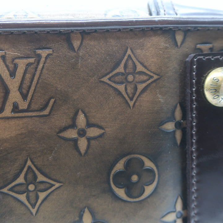 Louis Vuitton Sergeant GM Hobo Bag Bronze Monogram Embossed Leather
