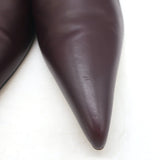 The Row Bourgeoisie Mules Burgundy Leather Size 37.5 Pointed Toe Heels