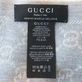 Gucci GG Jacquard Studded Scarf Light Gray Fringed Wool