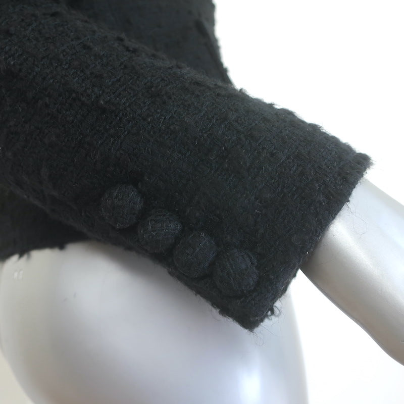 Doen Colleen Multi-Pocket Boucle Tweed Jacket Black Size Extra Small