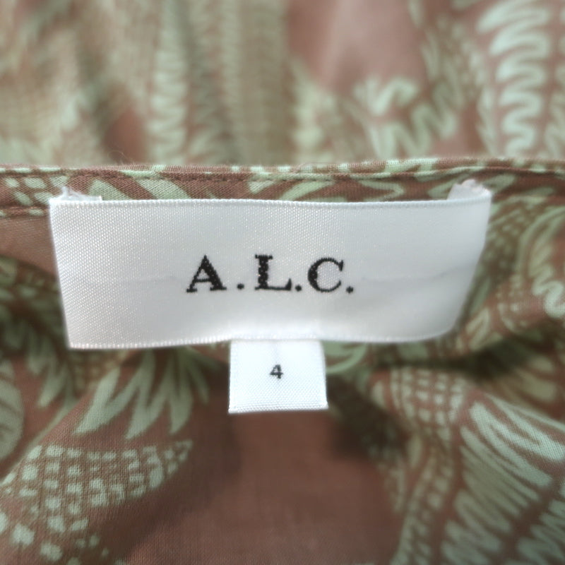 A.L.C. Iman Tiered Maxi Dress Beige/Pastel Green Paisley Print Cotton Size 4