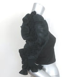 Alice + Olivia Ollie Ruffled Organza-Sleeve Crop Top Black Size 0