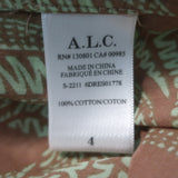 A.L.C. Iman Tiered Maxi Dress Beige/Pastel Green Paisley Print Cotton Size 4