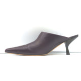 The Row Bourgeoisie Mules Burgundy Leather Size 37.5 Pointed Toe Heels