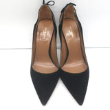 Aquazzura Forever Marilyn Cutout Tassel Pumps Black Suede Size 39