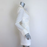 Cinq a Sept Barette Crystal-Trim Blazer Dress White Crepe Size 0 NEW
