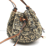 Ulla Johnson Gio Crossbody Bag Melange Raffia & Brown Leather Small Tote NEW
