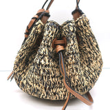 Ulla Johnson Gio Crossbody Bag Melange Raffia & Brown Leather Small Tote NEW