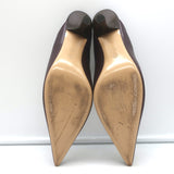 The Row Bourgeoisie Mules Burgundy Leather Size 37.5 Pointed Toe Heels