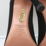 Aquazzura Forever Marilyn Cutout Tassel Pumps Black Suede Size 39
