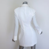 Cinq a Sept Barette Crystal-Trim Blazer Dress White Crepe Size 0 NEW