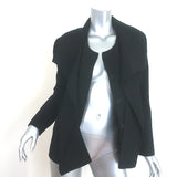 Oscar de la Renta Tie-Neck Jacket Black Wool Crepe Size 4