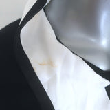 Alice + Olivia Justina Combo Bow Sweater Black Stretch Wool Size Extra Small