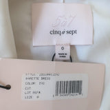 Cinq a Sept Barette Crystal-Trim Blazer Dress White Crepe Size 0 NEW