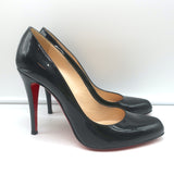 Christian Louboutin Decollete 868 100 Pumps Black Patent Leather Size 41
