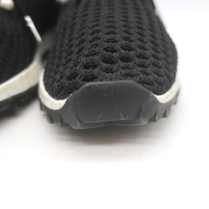 Jimmy Choo Veles Faux Pearl-Embellished Knit Sneakers Black Size 37