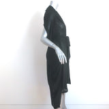 Malia Mills Nico Robe Cover-Up Black Swiss Dot Georgette Size Extra Small/Small