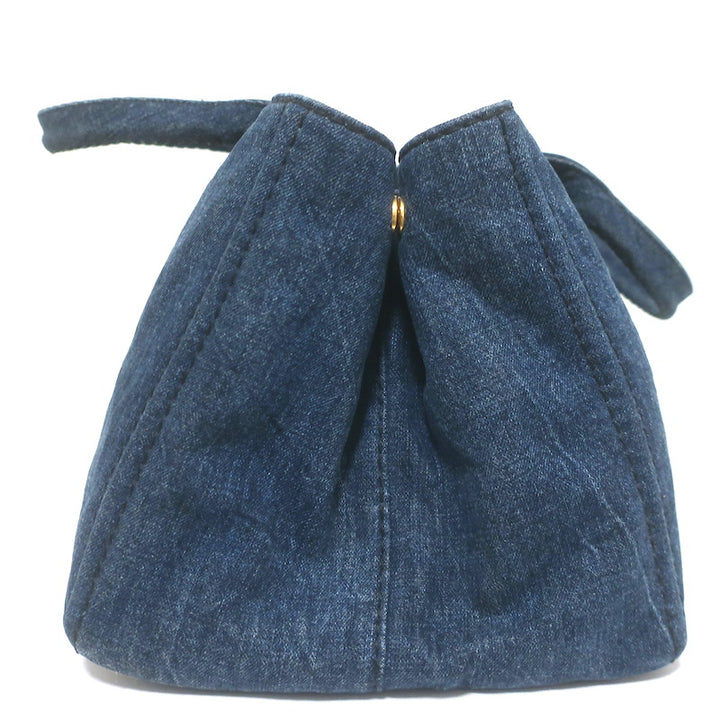 Prada Large Canapa Denim Tote Bag Dark Blue