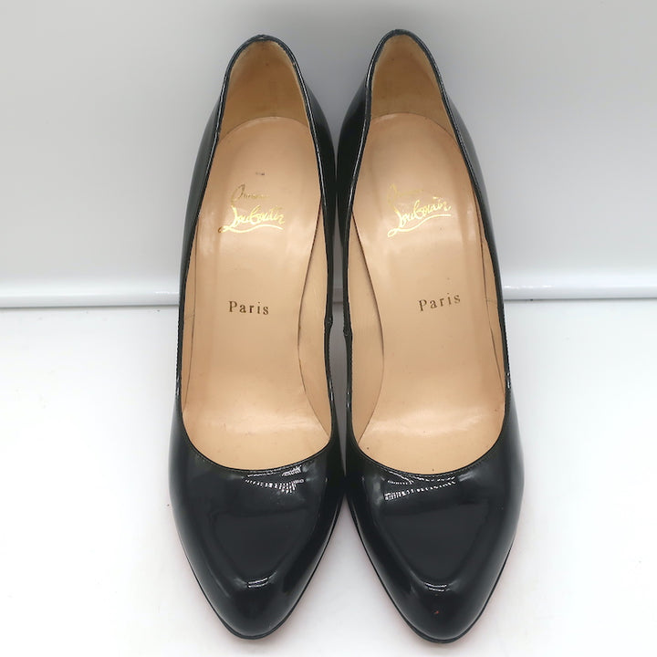Christian Louboutin Decollete 868 100 Pumps Black Patent Leather Size 41