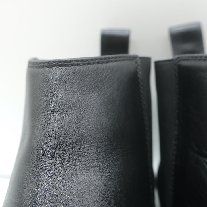 Jenni Kayne Chelsea Boots Black Leather Size 37.5 Flat Ankle Boots
