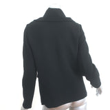 Oscar de la Renta Tie-Neck Jacket Black Wool Crepe Size 4