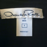 Oscar de la Renta Tie-Neck Jacket Black Wool Crepe Size 4