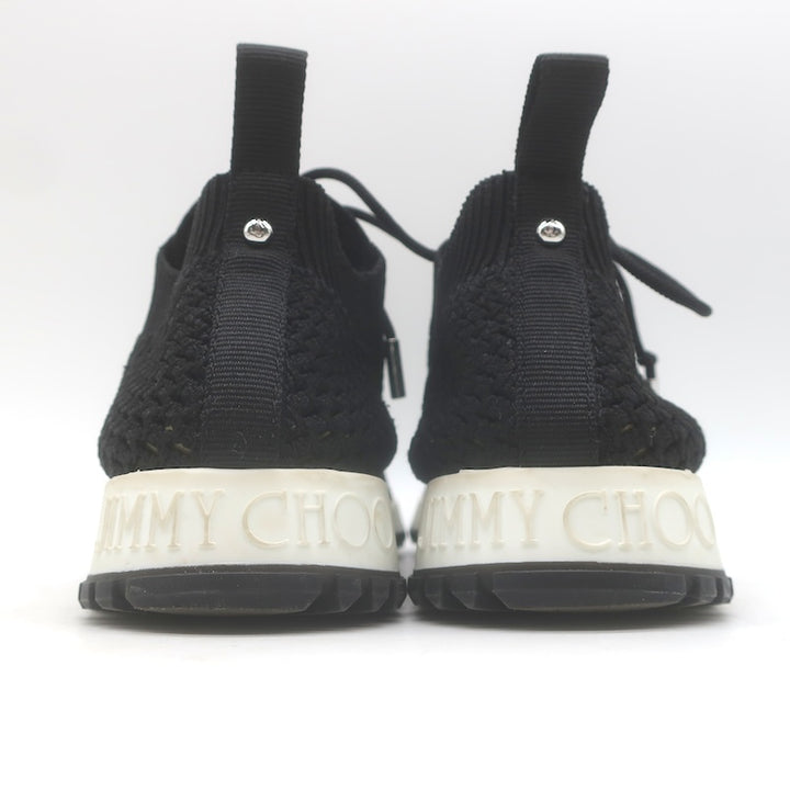 Jimmy Choo Veles Faux Pearl-Embellished Knit Sneakers Black Size 37
