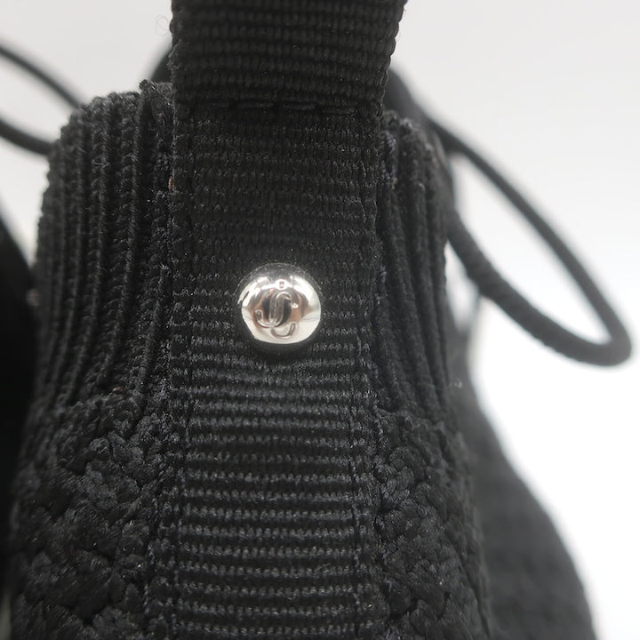 Jimmy Choo Veles Faux Pearl-Embellished Knit Sneakers Black Size 37