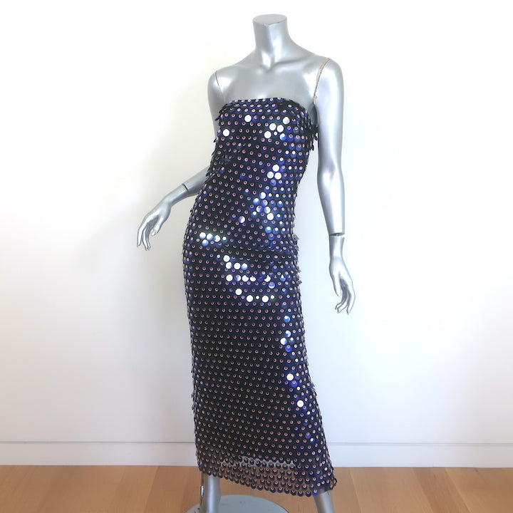 The New Arrivals by Ilkyaz Ozel Phoenix Sequined Midi Dress Midnight Size 40