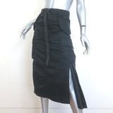 Sacai Pleated-Back Belted Cargo Midi Skirt Black Nylon Size 1