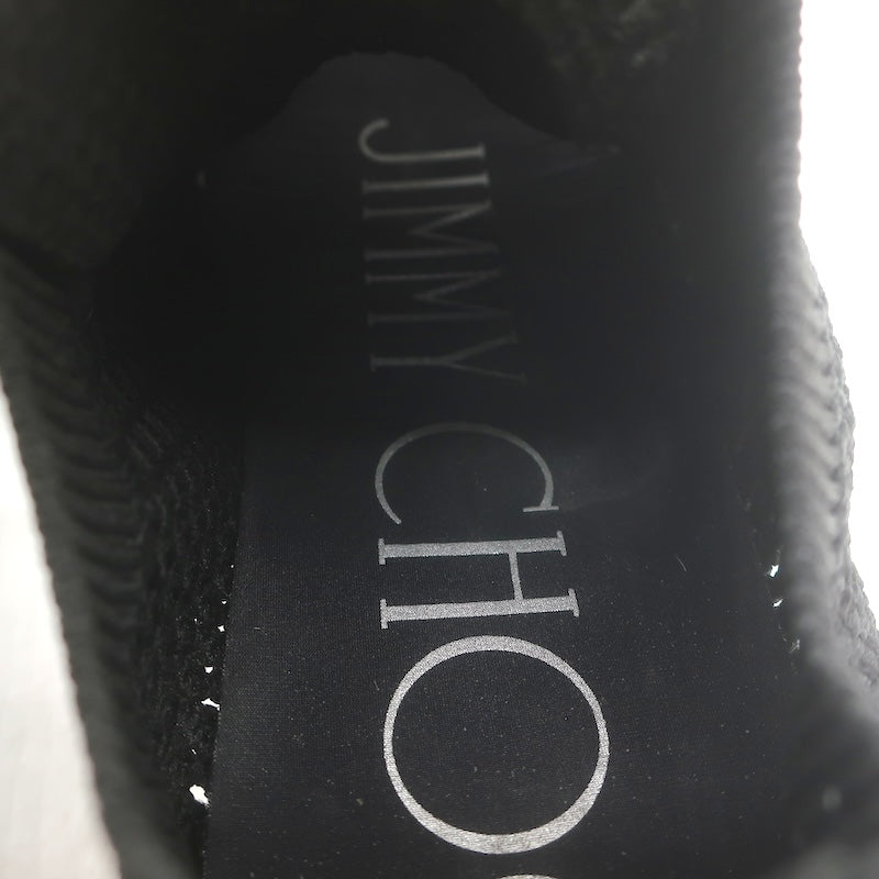 Jimmy Choo Veles Faux Pearl-Embellished Knit Sneakers Black Size 37