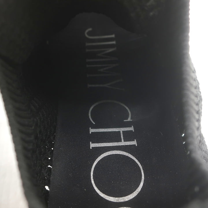 Jimmy Choo Veles Faux Pearl-Embellished Knit Sneakers Black Size 37