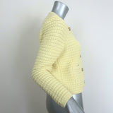 Ba&Sh Gaspard Crochet Knit Cardigan Baby Yellow Cotton-Blend Size Small