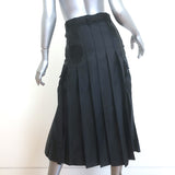 Sacai Pleated-Back Belted Cargo Midi Skirt Black Nylon Size 1