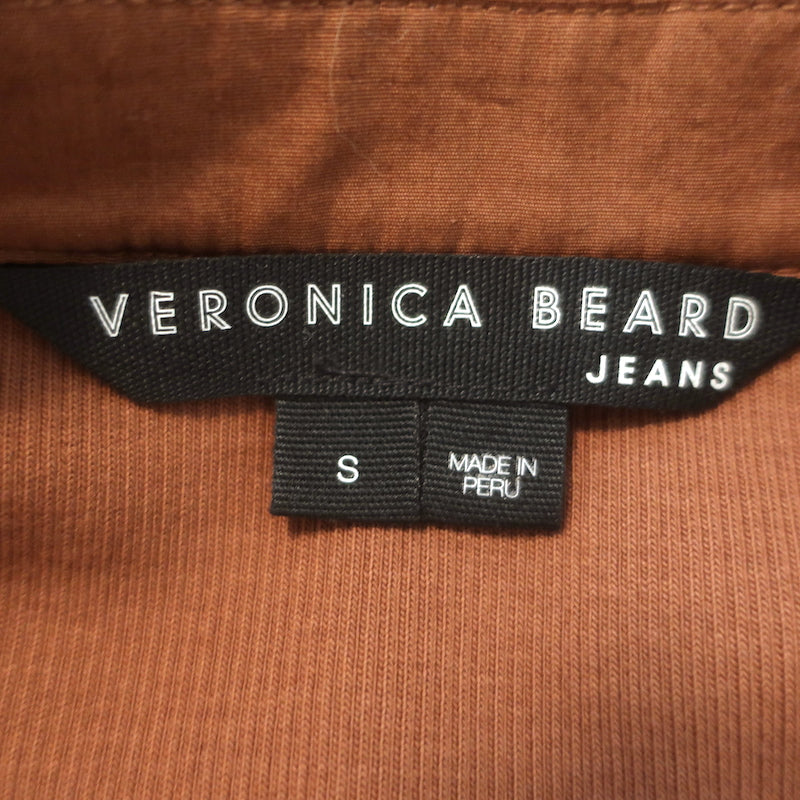 Veronica Beard Davenport Tiered Midi Dress Brown Stretch Cotton Size Small