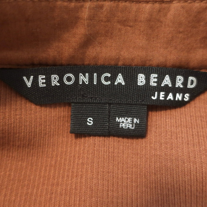 Veronica Beard Davenport Tiered Midi Dress Brown Stretch Cotton Size Small