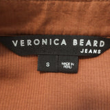 Veronica Beard Davenport Tiered Midi Dress Brown Stretch Cotton Size Small