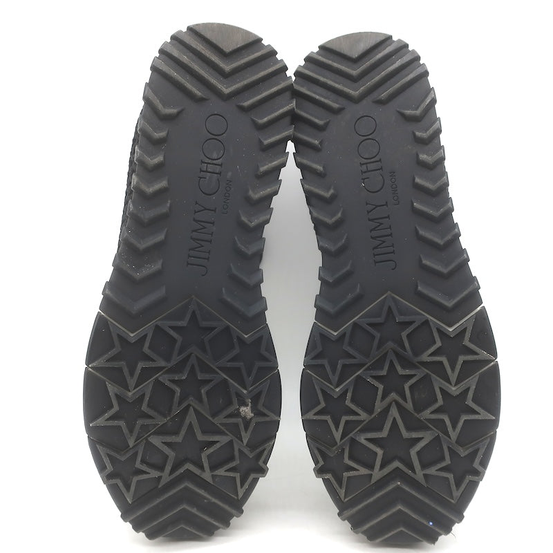 Jimmy Choo Veles Faux Pearl-Embellished Knit Sneakers Black Size 37