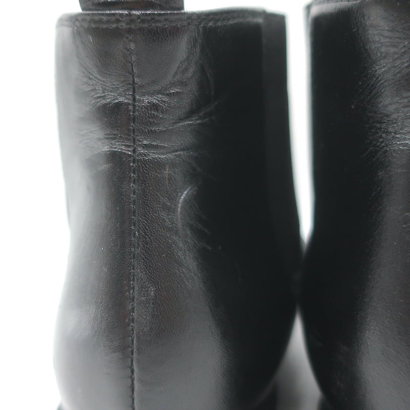 Jenni Kayne Chelsea Boots Black Leather Size 37.5 Flat Ankle Boots
