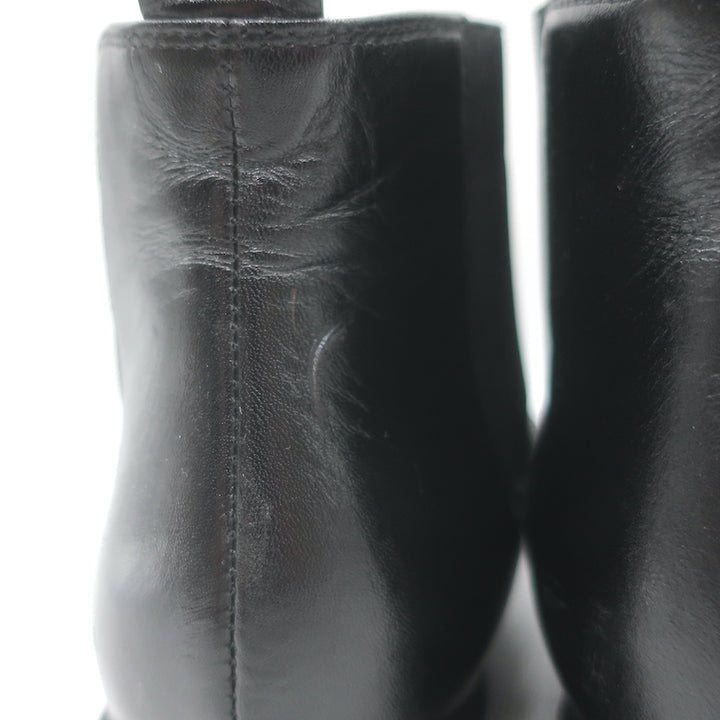 Jenni Kayne Chelsea Boots Black Leather Size 37.5 Flat Ankle Boots