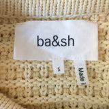 Ba&Sh Gaspard Crochet Knit Cardigan Baby Yellow Cotton-Blend Size Small