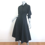Simkhai Jazz Pintuck Midi Shirt Dress Black Poplin Size Extra Small