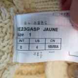 Ba&Sh Gaspard Crochet Knit Cardigan Baby Yellow Cotton-Blend Size Small